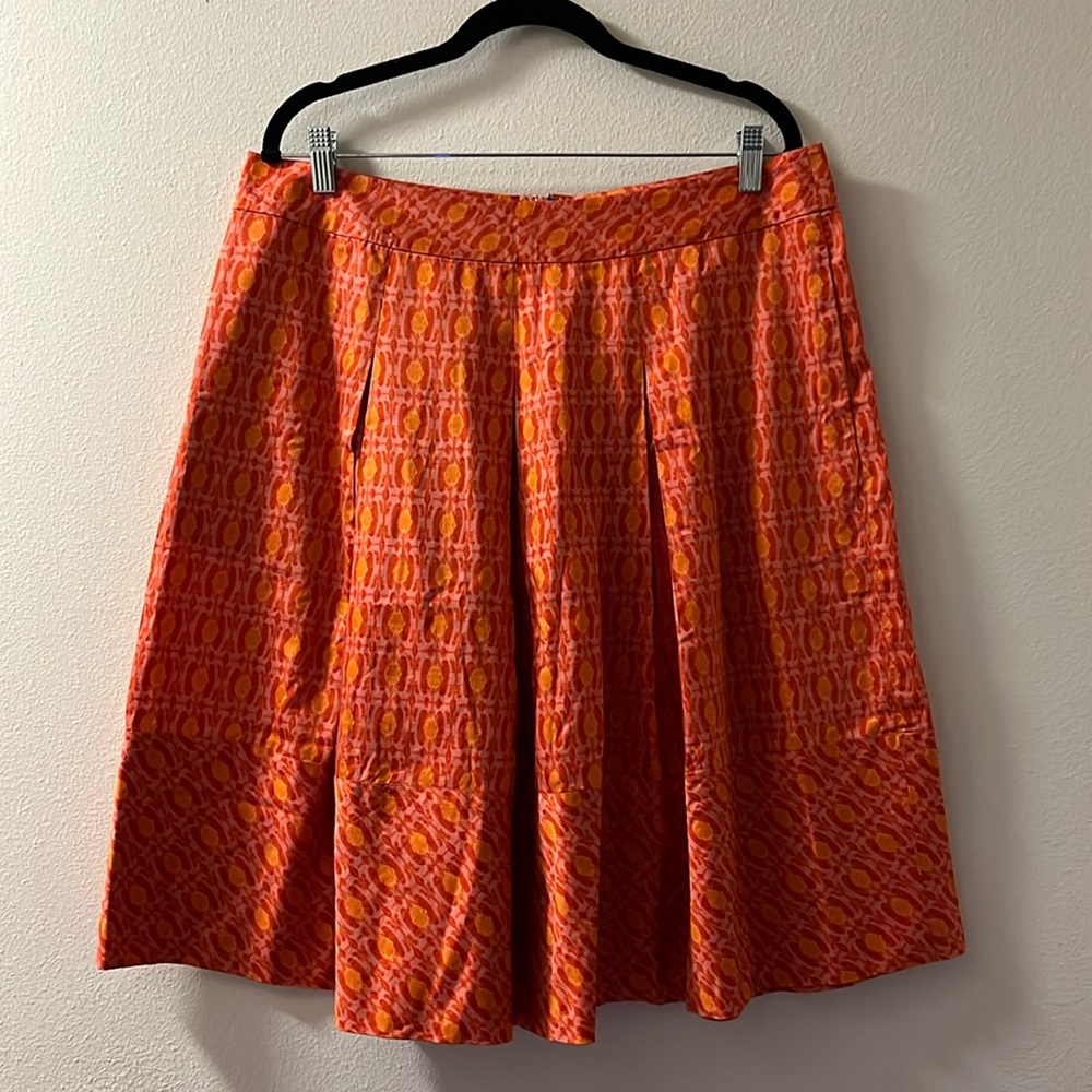 Talbots vibrant boho pink and orange skirt size 14